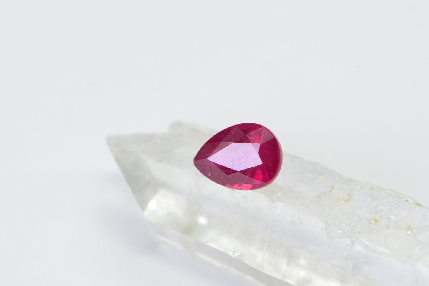 7mm Pear Ruby Cabochon: Hand Cut July Birthstone