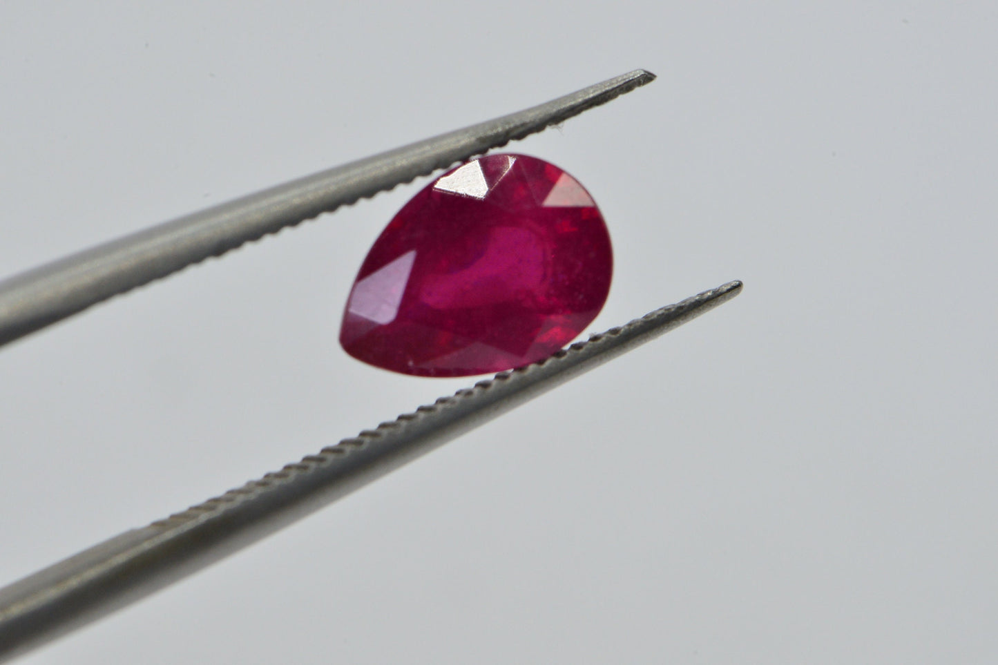 7mm Pear Ruby Cabochon: Hand Cut July Birthstone
