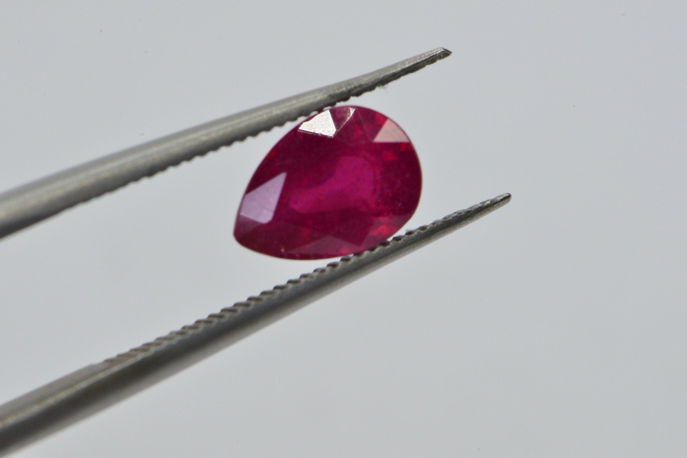 7mm Pear Ruby Cabochon: Hand Cut July Birthstone