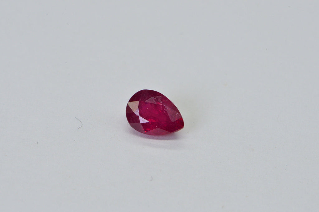 7mm Pear Ruby Cabochon: Hand Cut July Birthstone