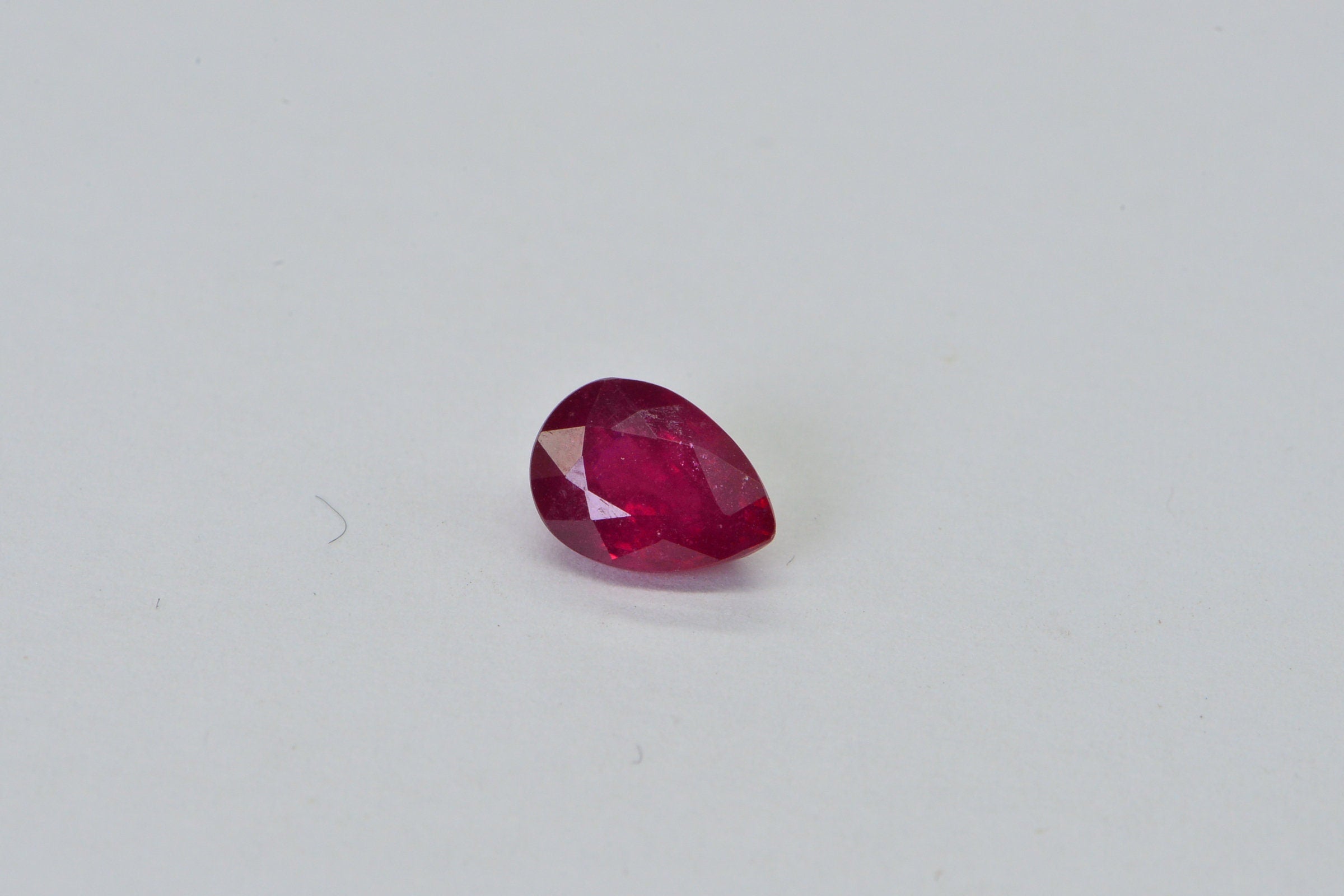 7mm Pear Ruby Cabochon: Hand Cut July Birthstone