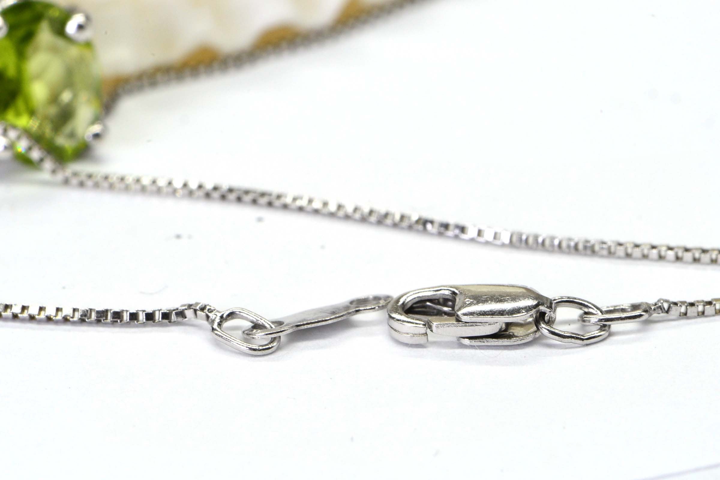Genuine  Stone Pendant Peridot  Small Pendant Sterling Silver Prong Setting Birthstone  August
