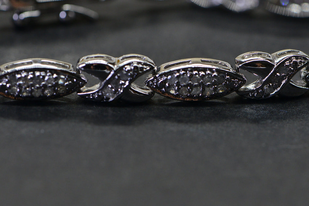 Natural Diamond Tennis Bracelet: Sterling Silver Vintage Style, 1 ct