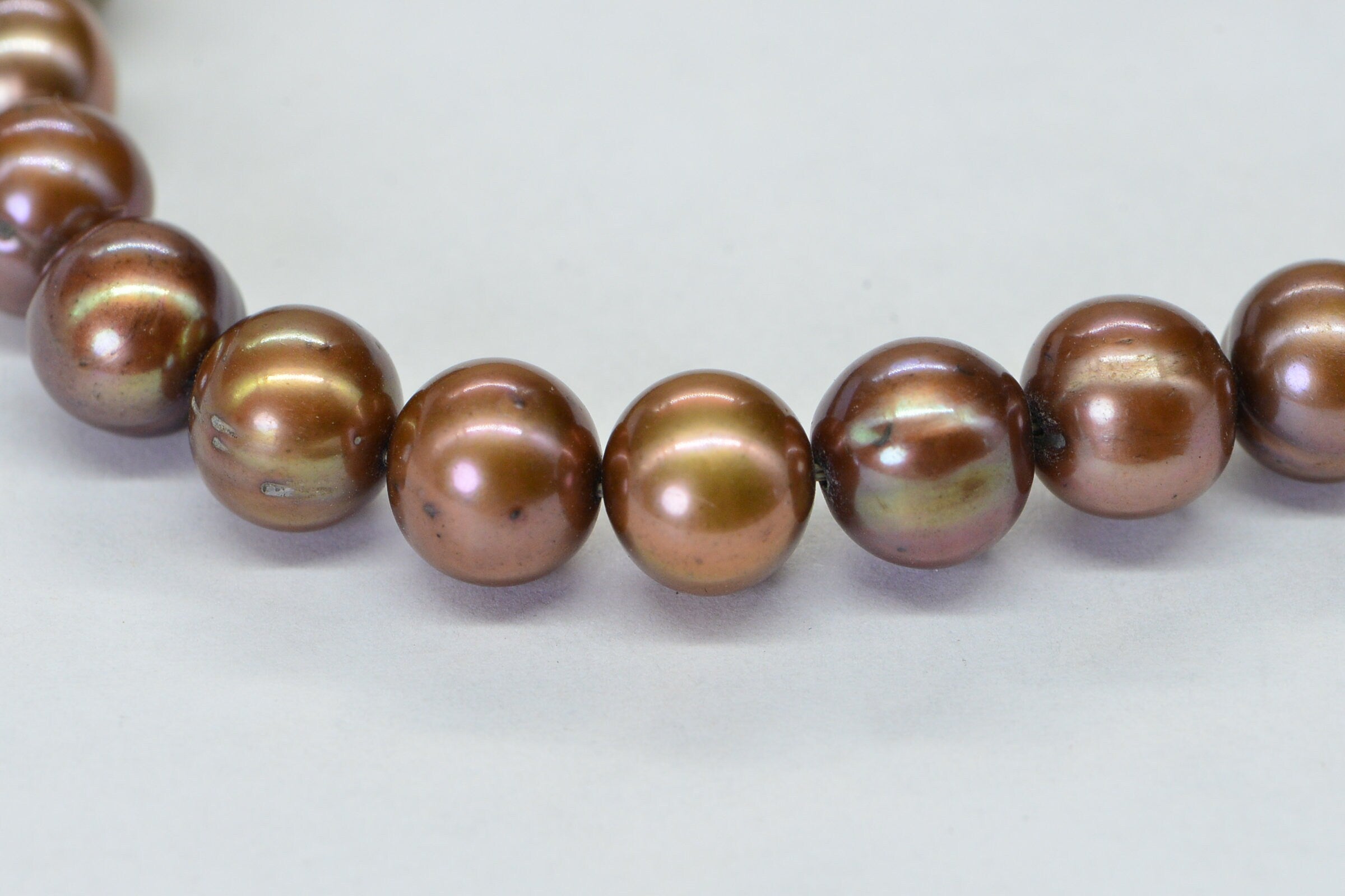 Brown Freshwater Pearl Beads: Round Off, 9mm Gemstone Jewelry Supplies