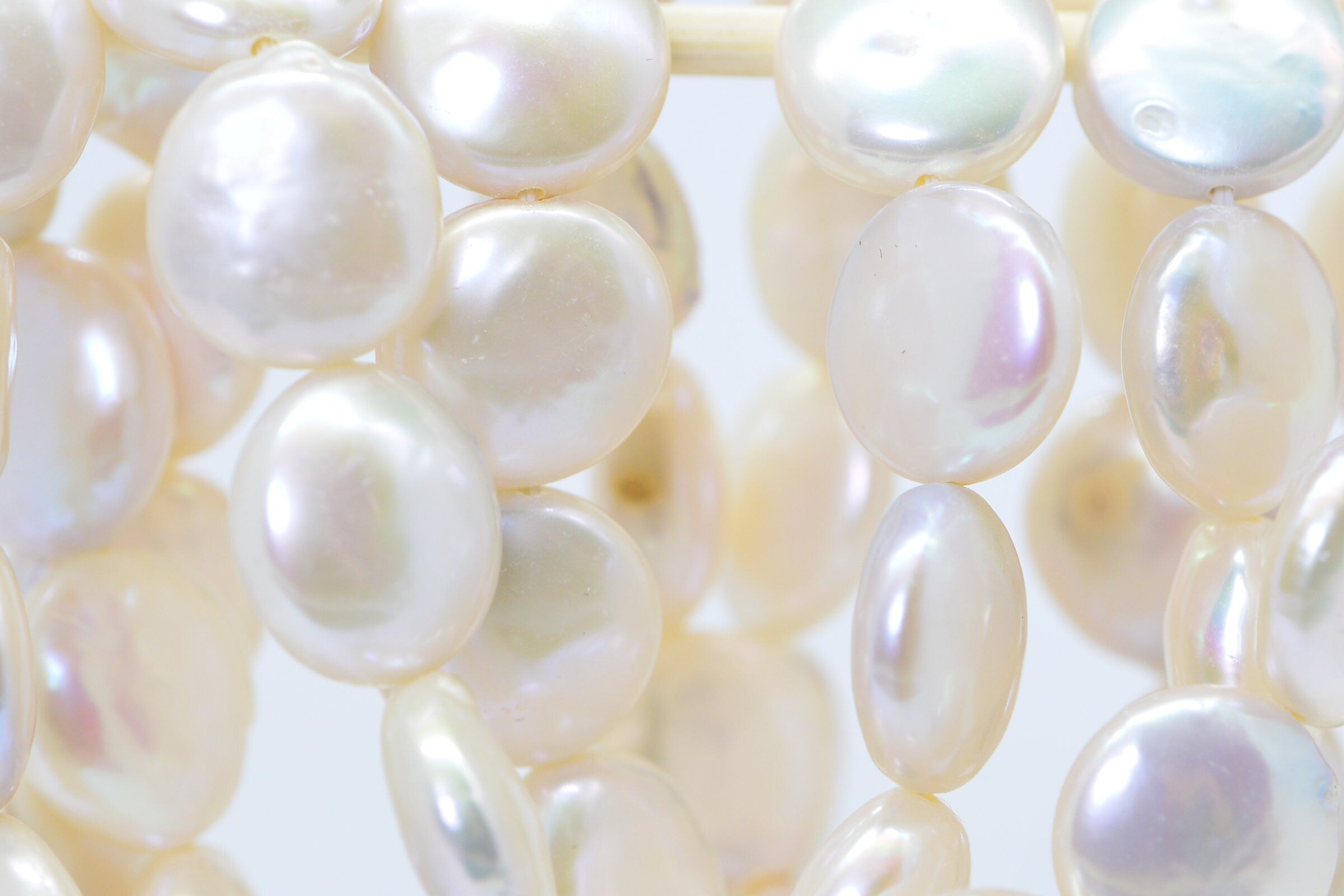 White Coin Pearl Beads: 12mm Freshwater Jewelry Supplies