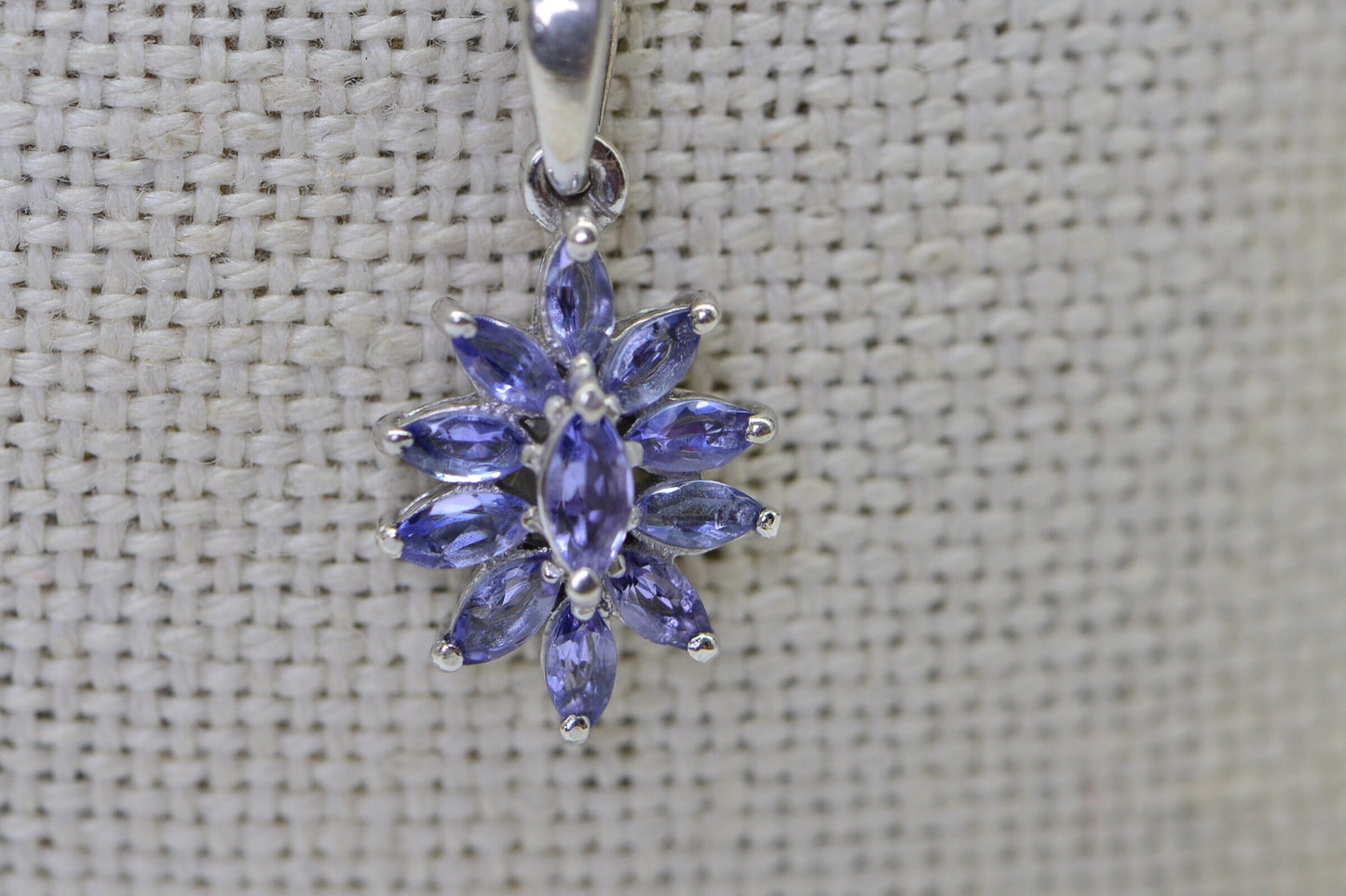 Tanzanite Rhodium Over Sterling Silver Multi Stone  Pendant  Birthstone Jewelry Vintage Pendant