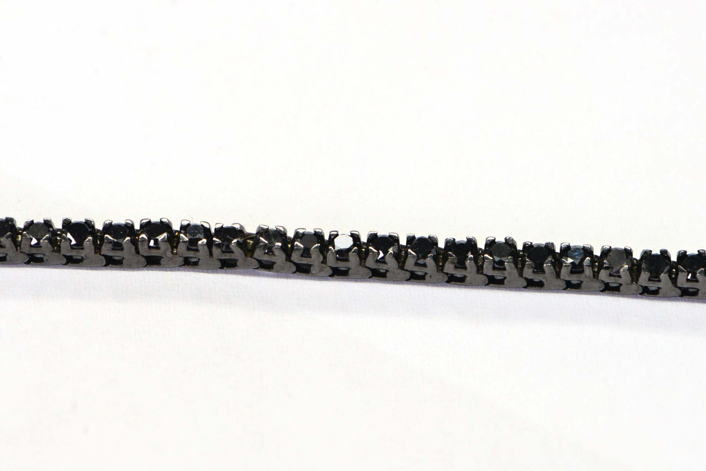 Black Diamond Tennis Bracelet - Black Rhodium Sterling Silver, 6.75 Inch
