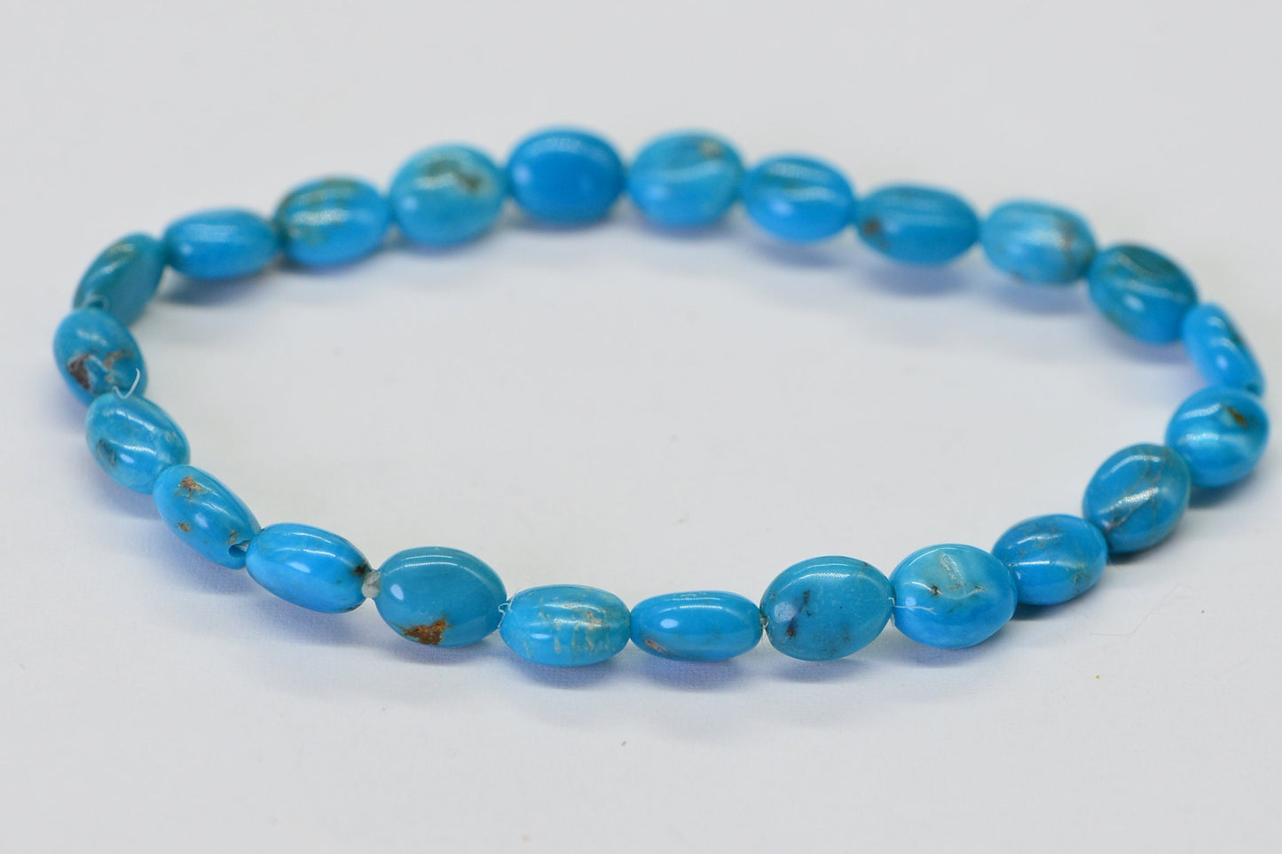 Sleeping Beauty Turquoise Nugget Bracelet: Arizona Sky Blue Stone