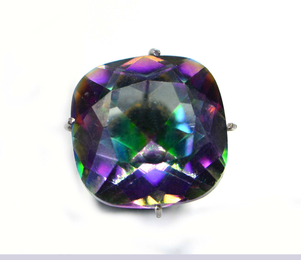 Mystic topaz Cushion 11 mm cabochon for ring Loose Cabochons