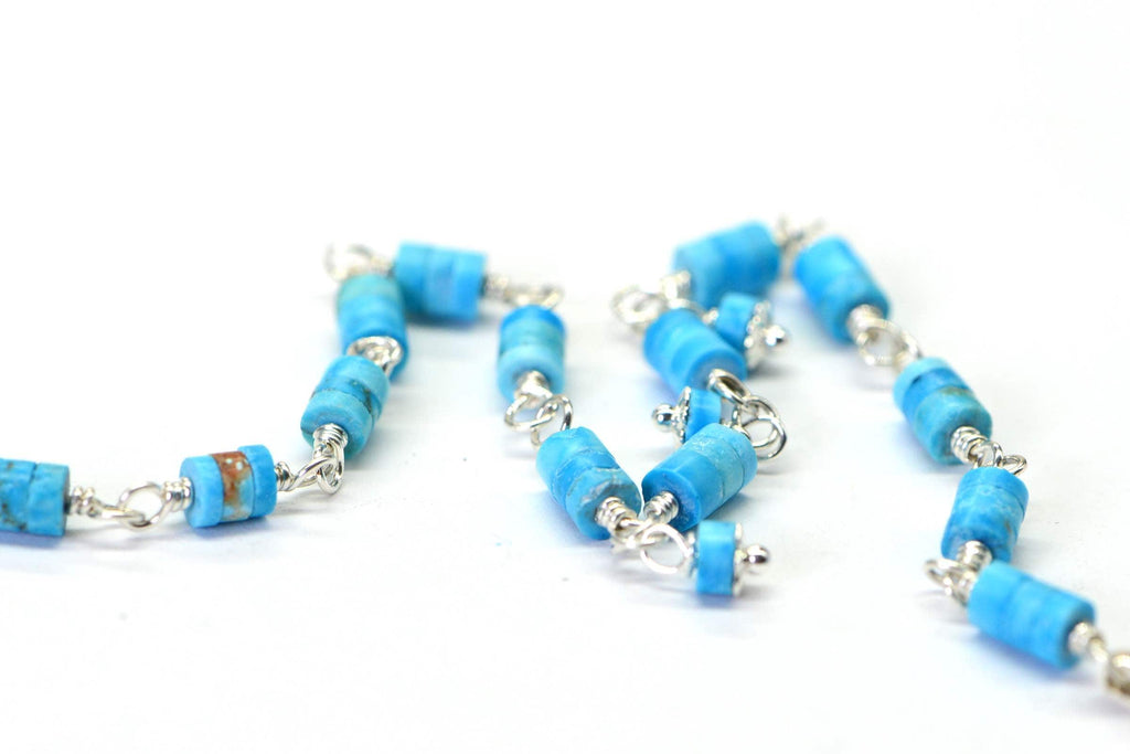 Arizona Turquoise Sleeping beauty Bracelet Sterling silver Wire Wrapped  Gemstone Jewelry stacked bracelet