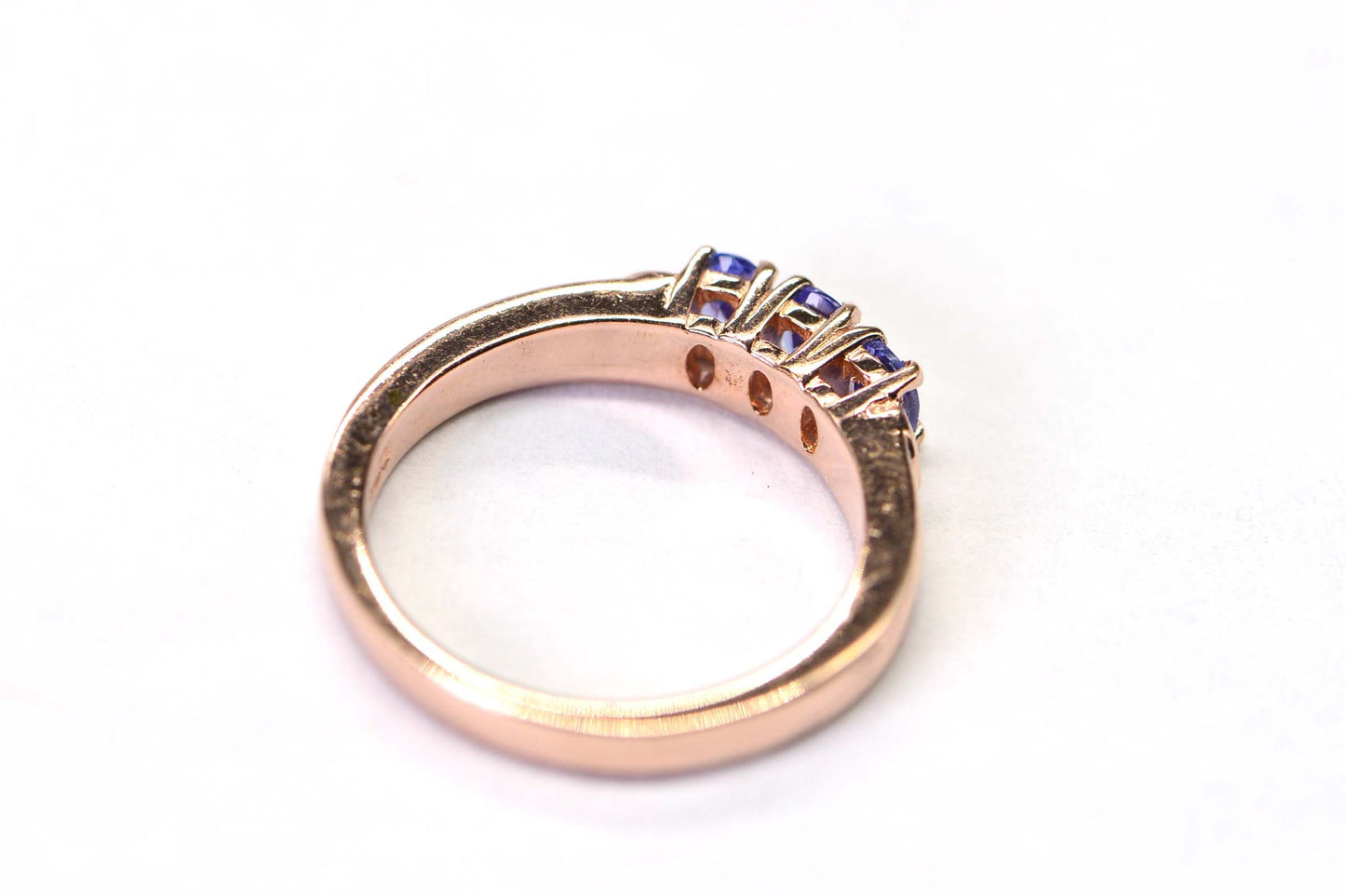Real Tanzanite Pink Sapphire Ring: 14K Rose Gold Over Sterling Silver