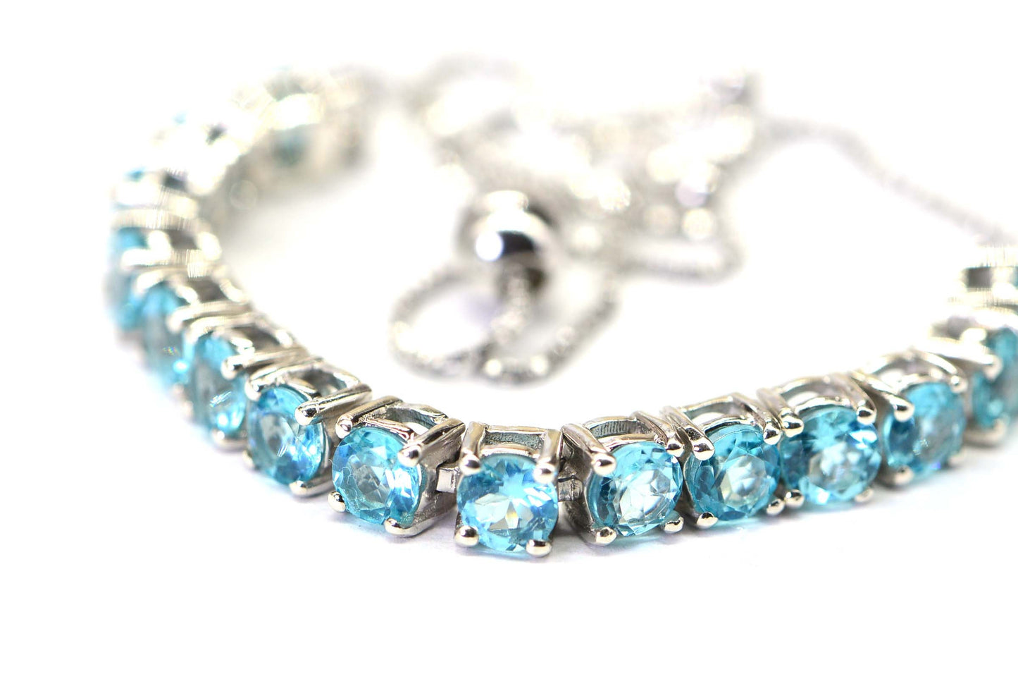 Malgache Neon Apatite Bracelet: Sterling Silver Bolo Tennis Bracelet