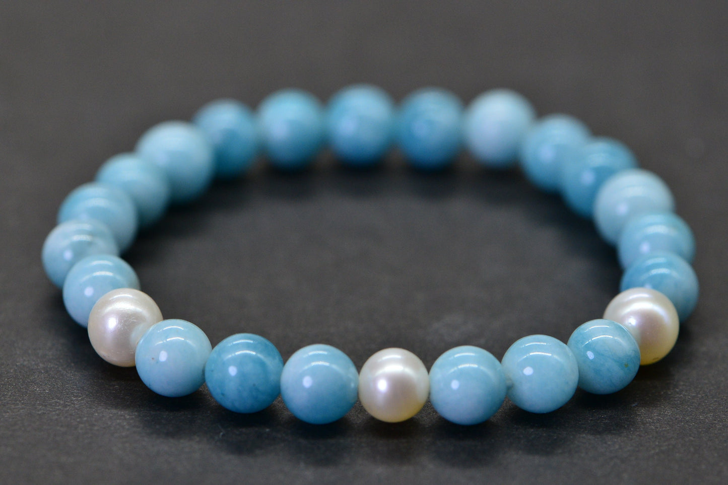 Three Pearl Larimar Quartz 6 mm Blue Natural Gemstone Beads Jewelry Making Supplies