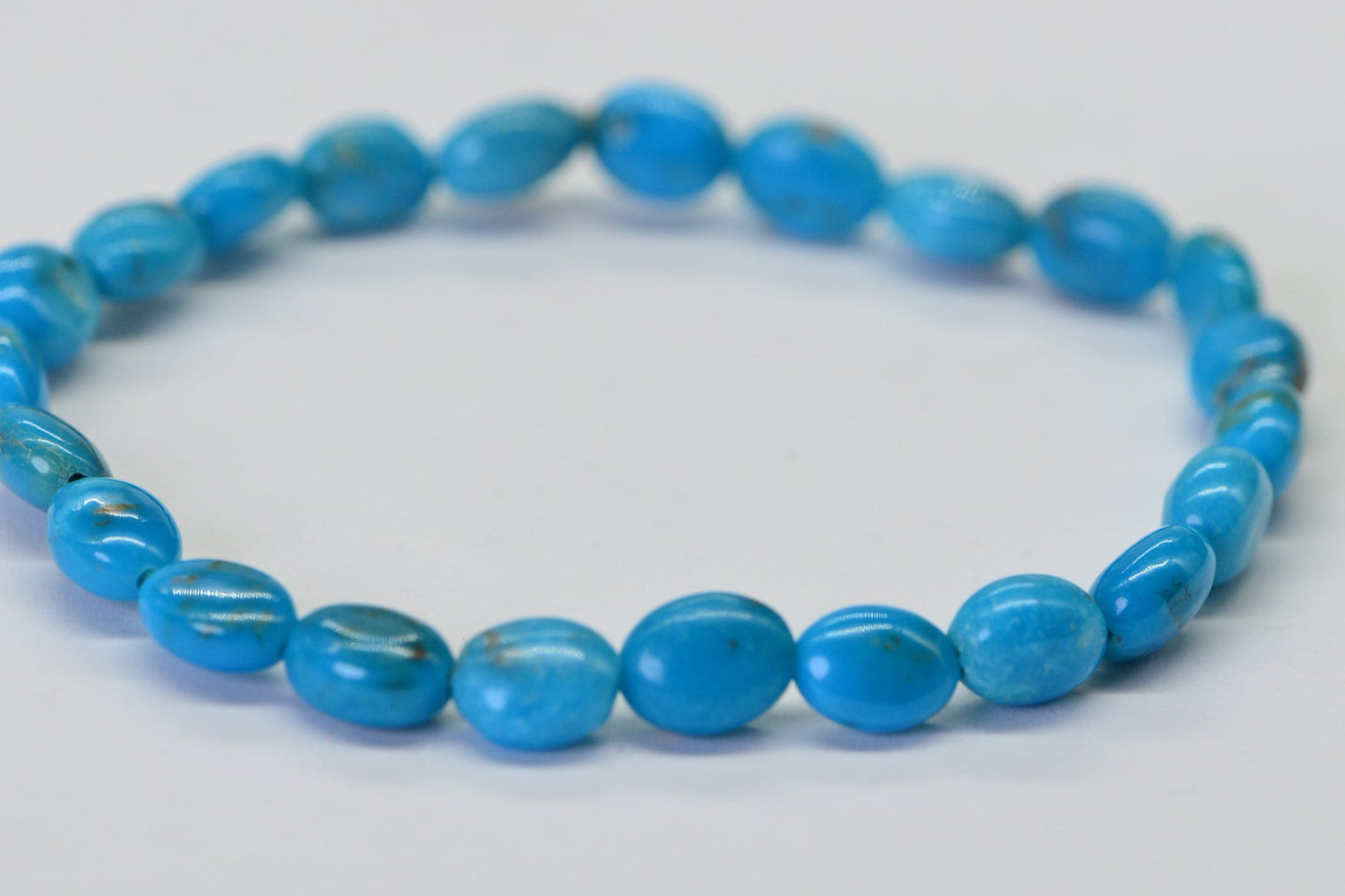 Sleeping Beauty Turquoise Nugget Bracelet: Arizona Sky Blue Stone