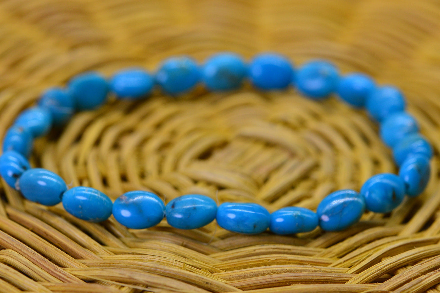 Sleeping Beauty Turquoise Nugget Bracelet: Arizona Sky Blue Stone