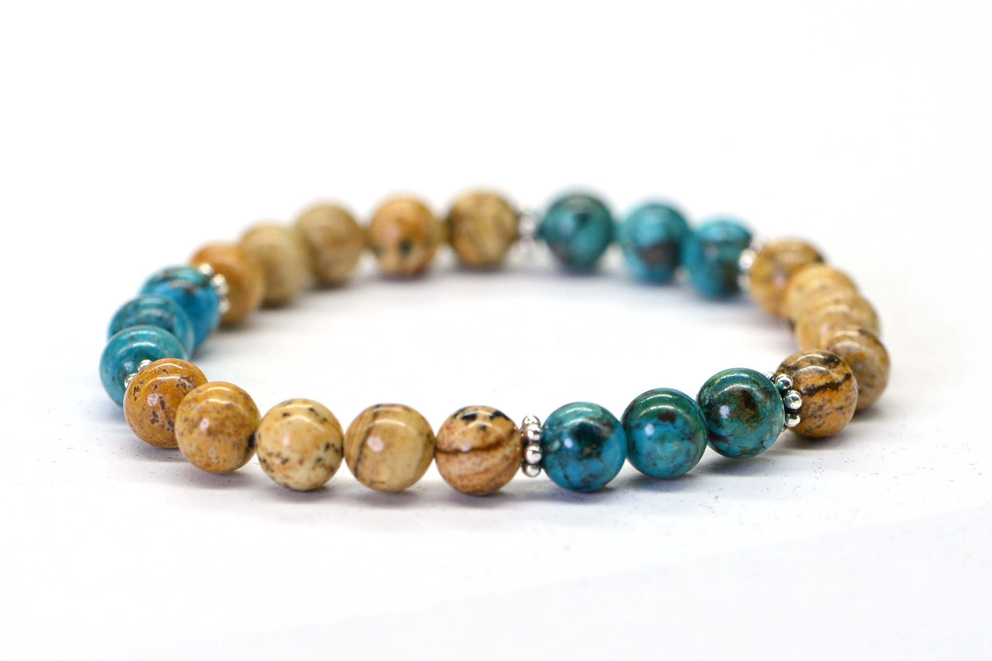 Jasper Turquoise Bracelet: Sterling Silver Gemstone Bracelet