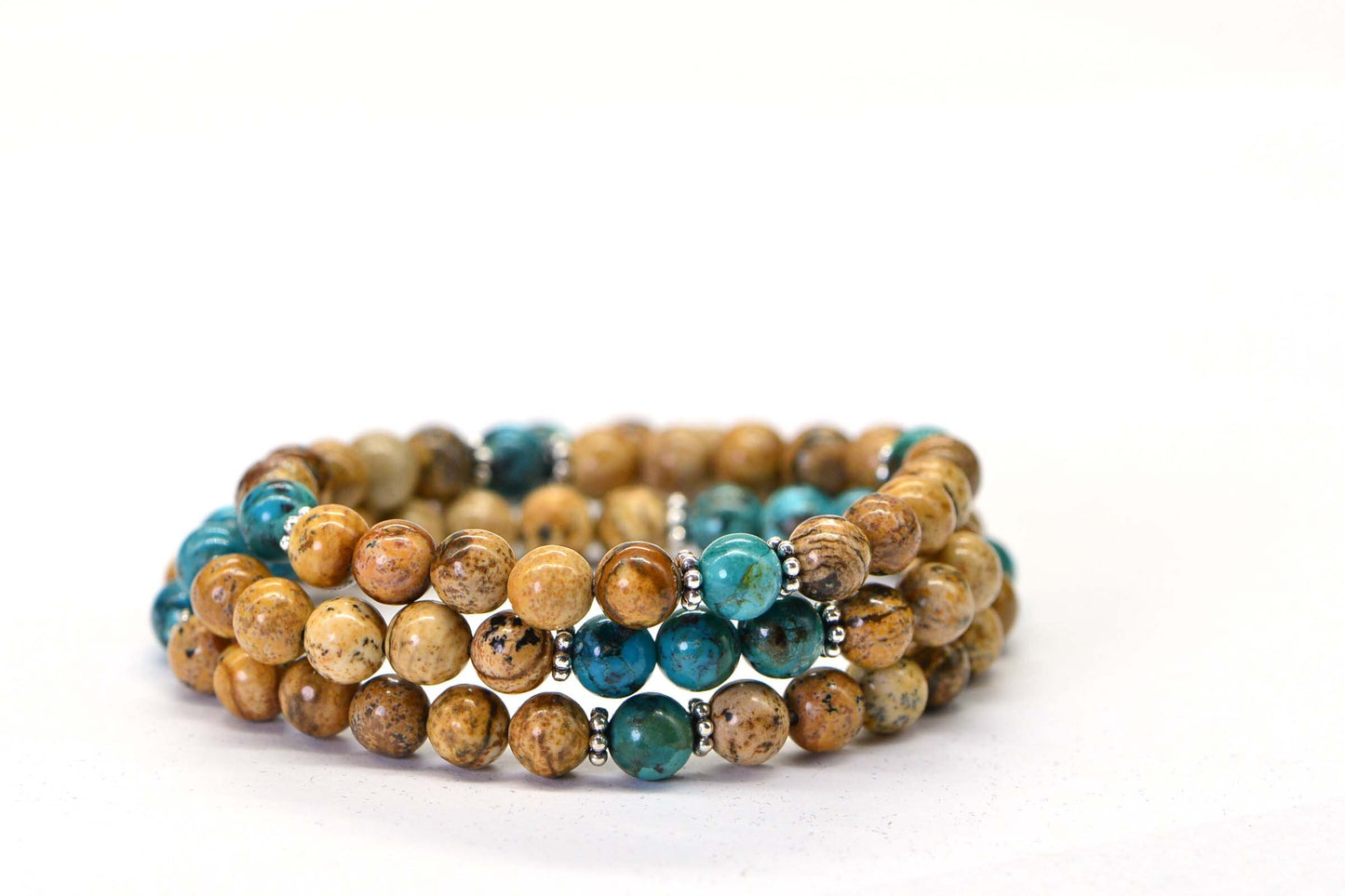 Jasper Turquoise Bracelet: Sterling Silver Gemstone Bracelet
