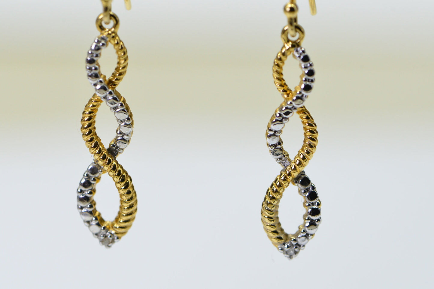 Twist Earrings 14K Yellow Gold Plated Real Diamond Minimalist Earrings