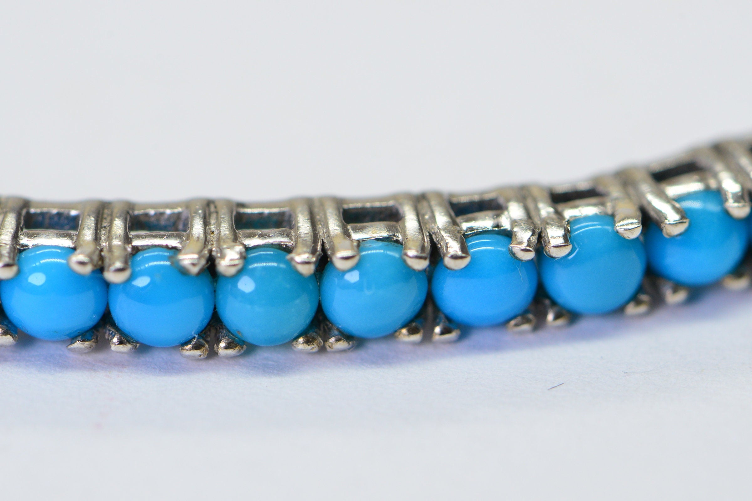 Sleeping Beauty Turquoise Bar Bracelet: Sterling Silver Adjustable Bolo