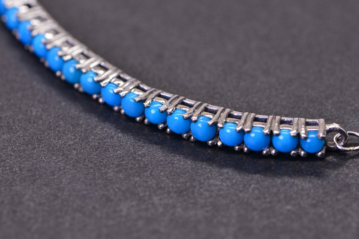Sleeping Beauty Turquoise Bar Bracelet: Sterling Silver Adjustable Bolo