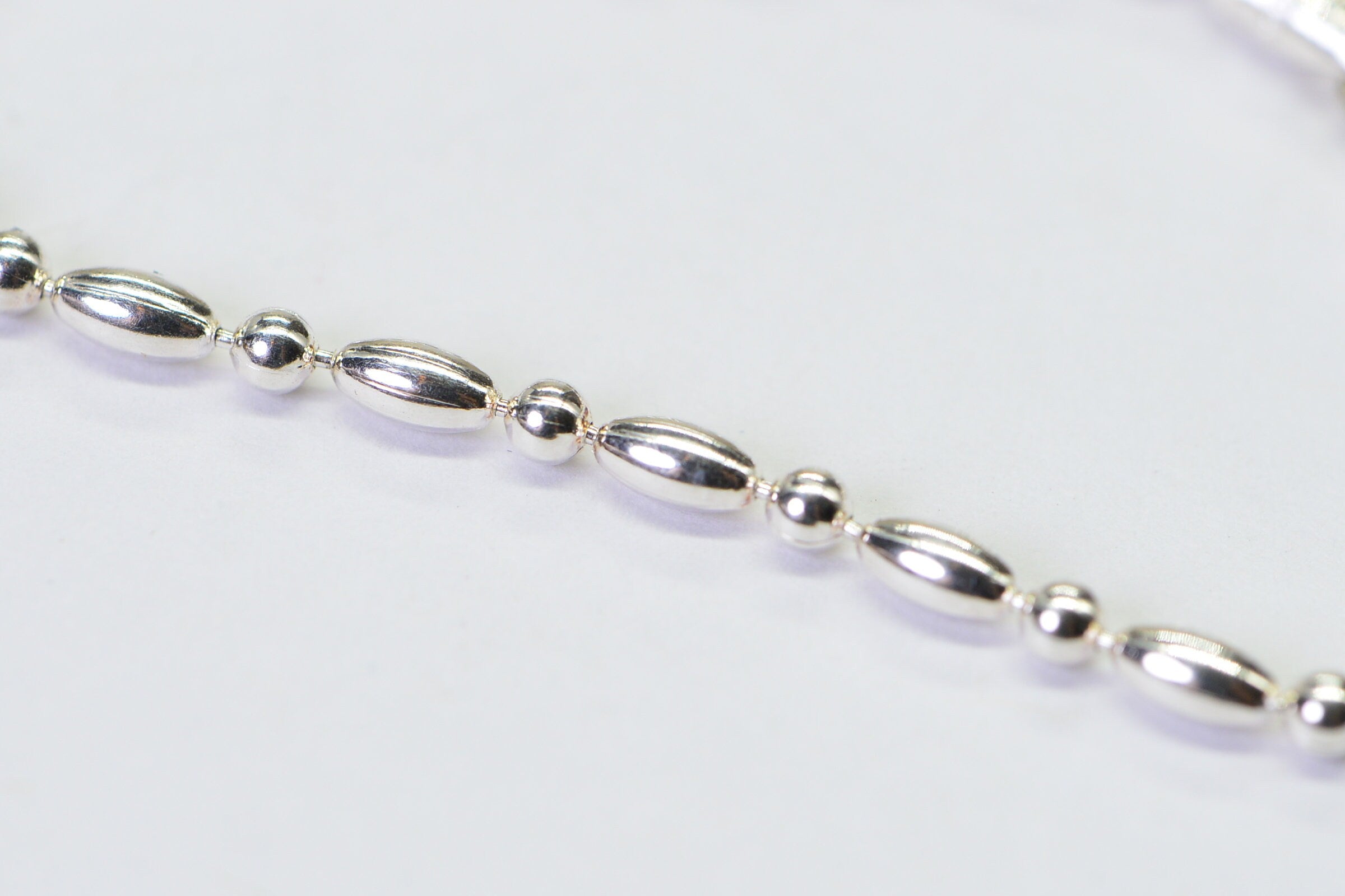 Sterling Silver Beaded Bracelet: Multi-Shape Anklet