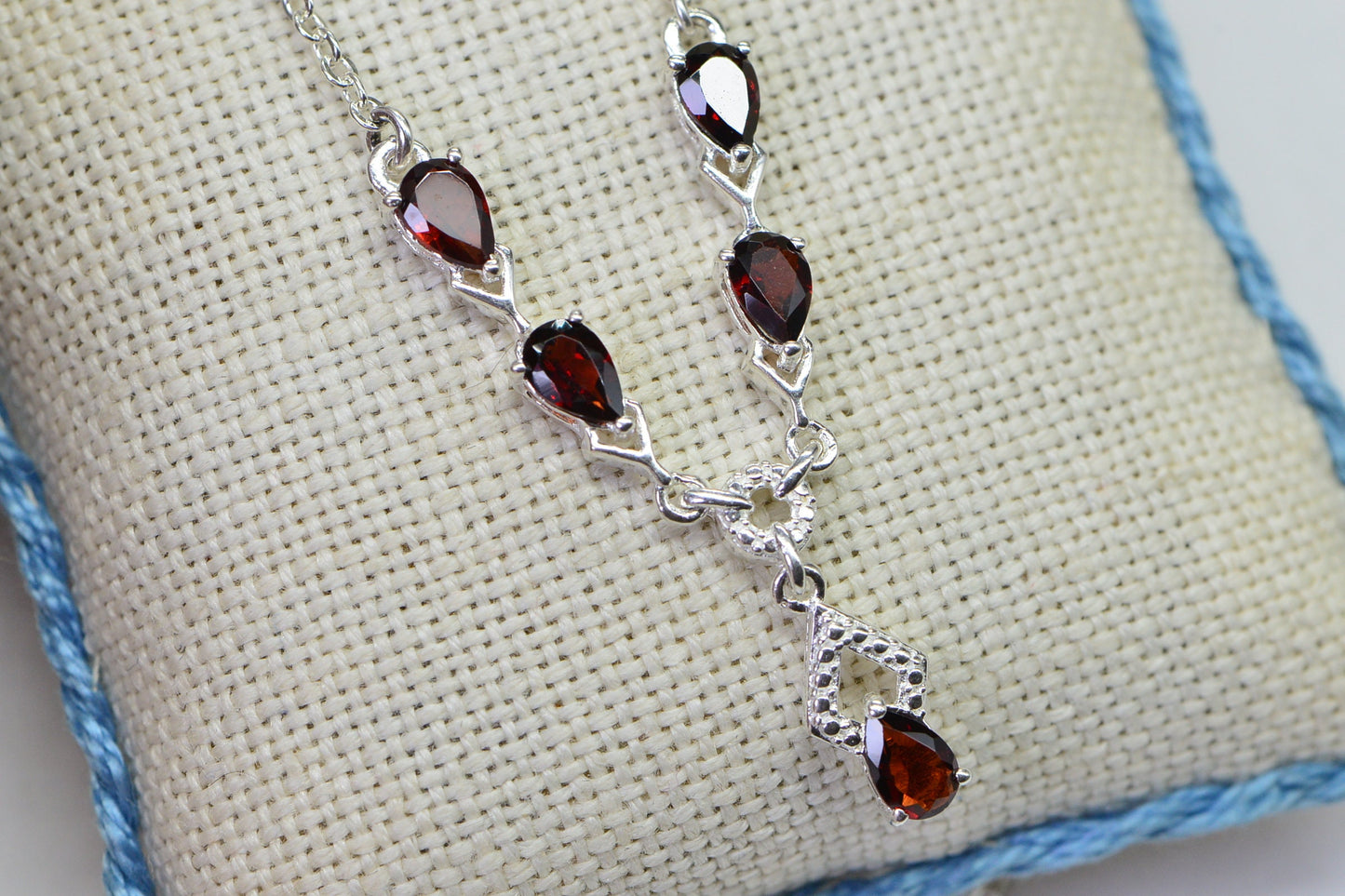Natural Peridot Sterling Silver Necklace, Prong Set Pear Choker