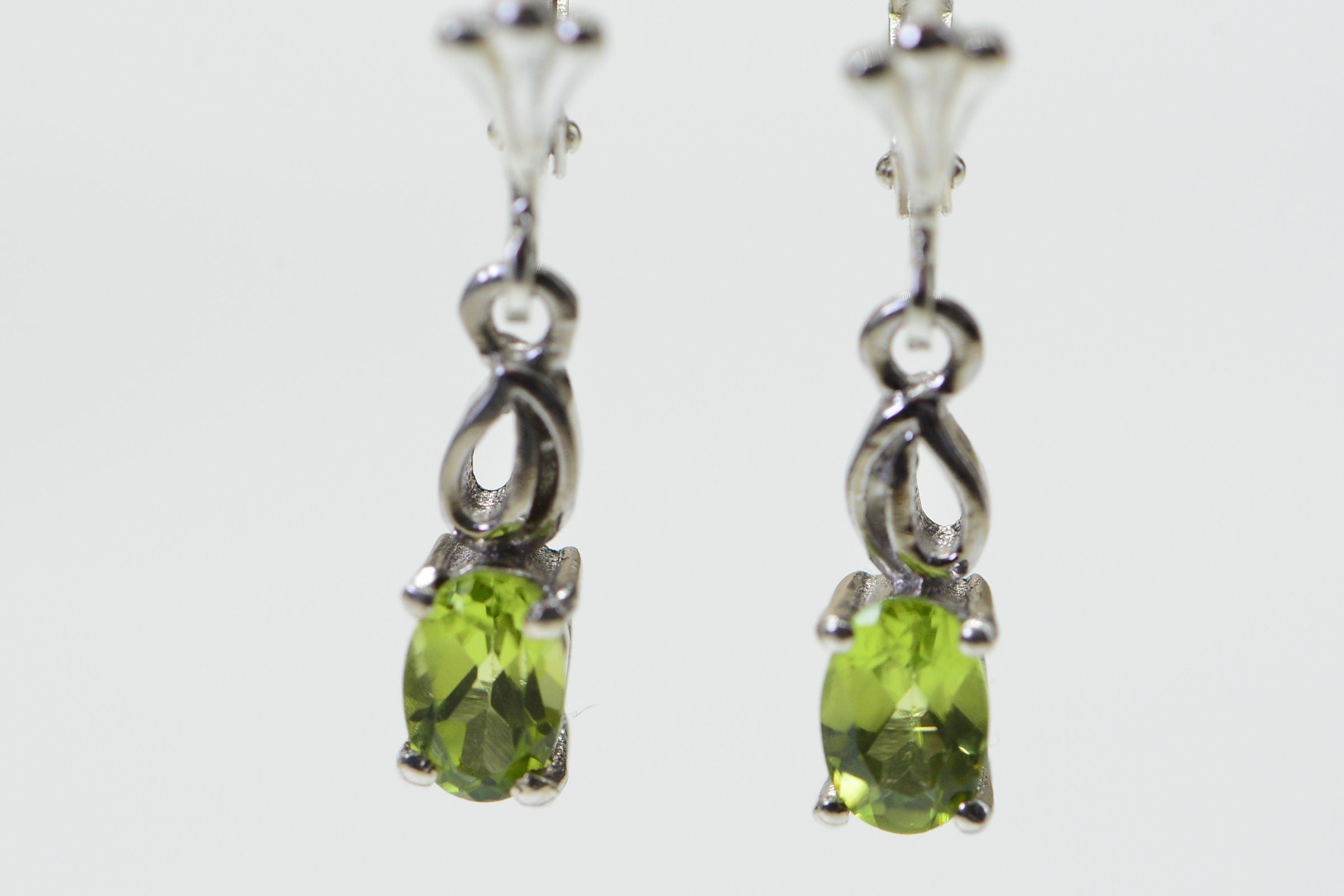 Genuine Peridot Tiny Dangle Earrings