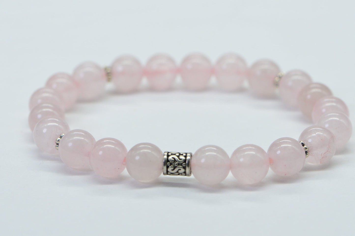 Rose Quartz Bracelet: 8mm Round Gemstone Beads, Love Bracelet
