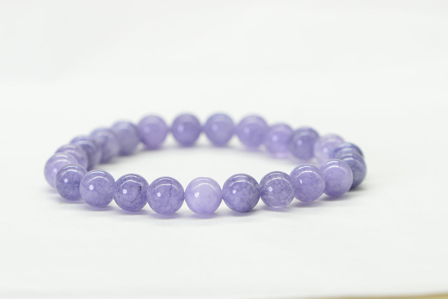 Aquamarine  Quartz 8mm Beaded Bracelet Gemstone Bracelet