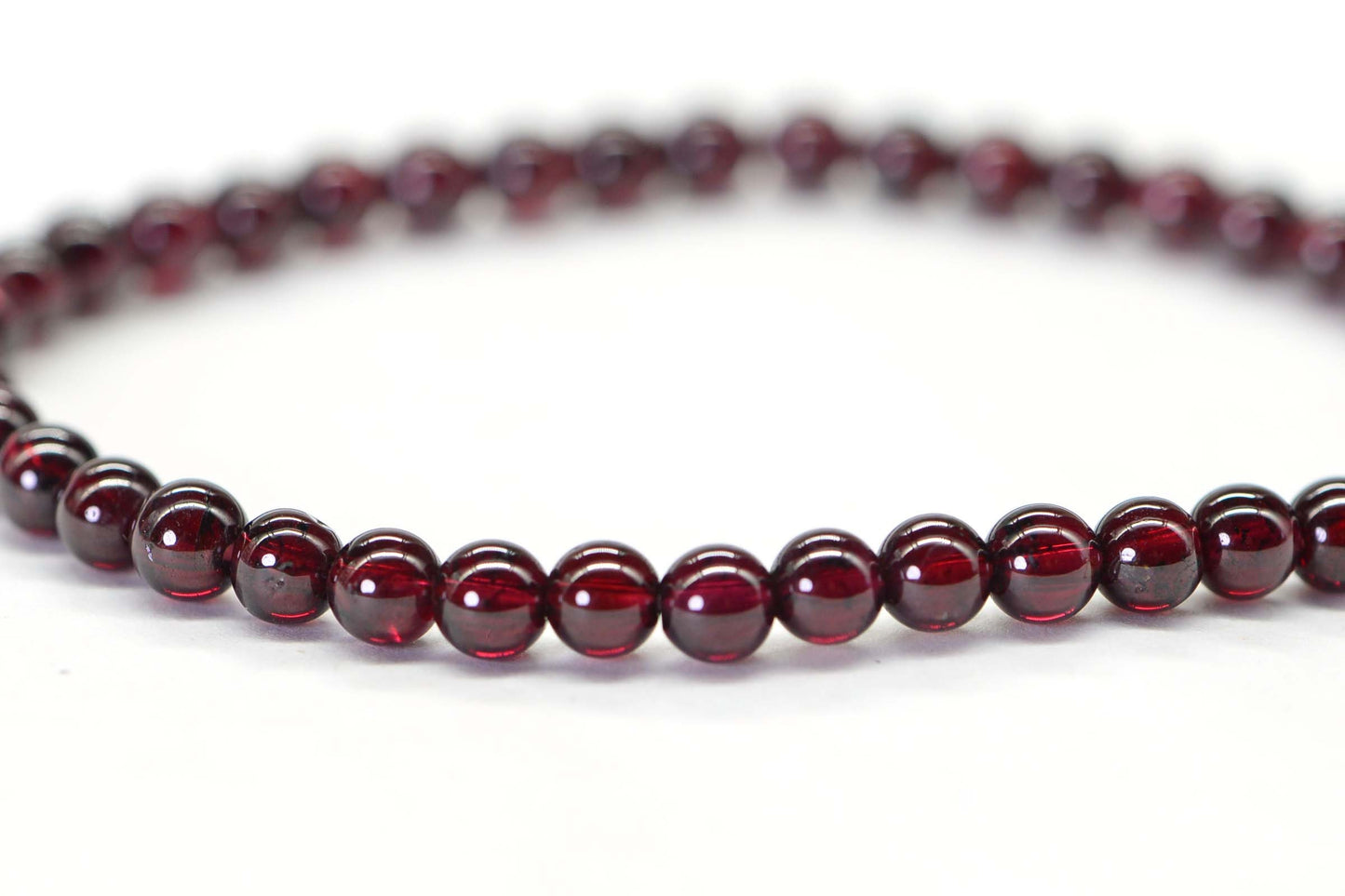 Garnet Beaded Bracelet: 5mm Natural Gemstone, Yoga Gift