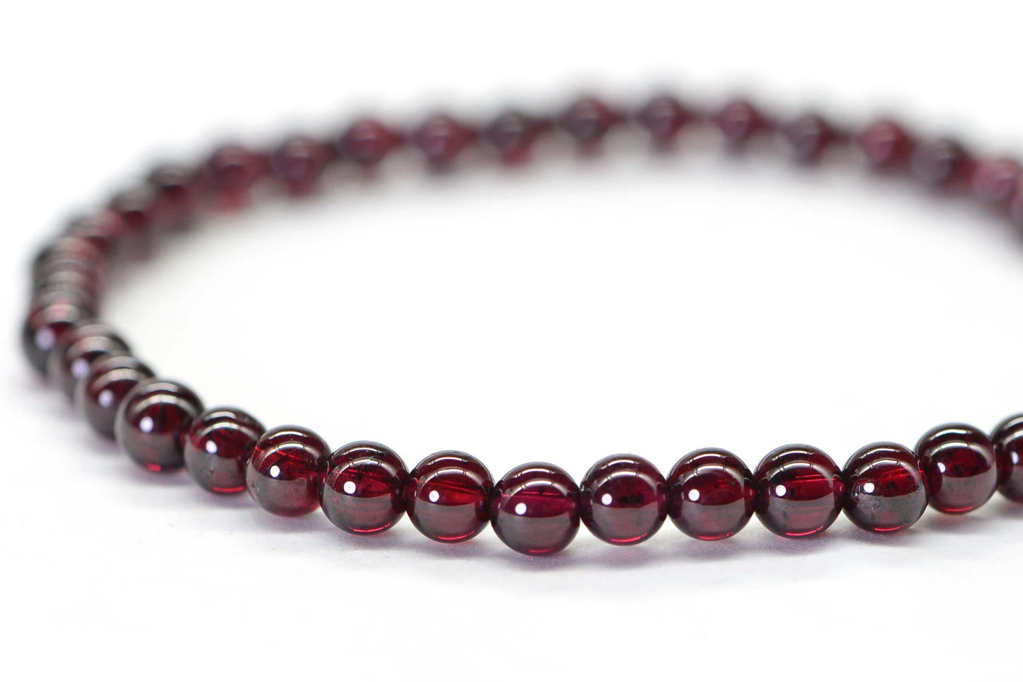 Garnet Beaded Bracelet: 5mm Natural Gemstone, Yoga Gift