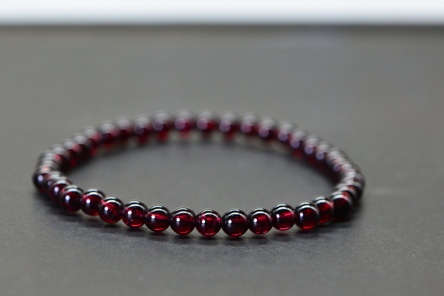 Garnet Beaded Bracelet: 5mm Natural Gemstone, Yoga Gift