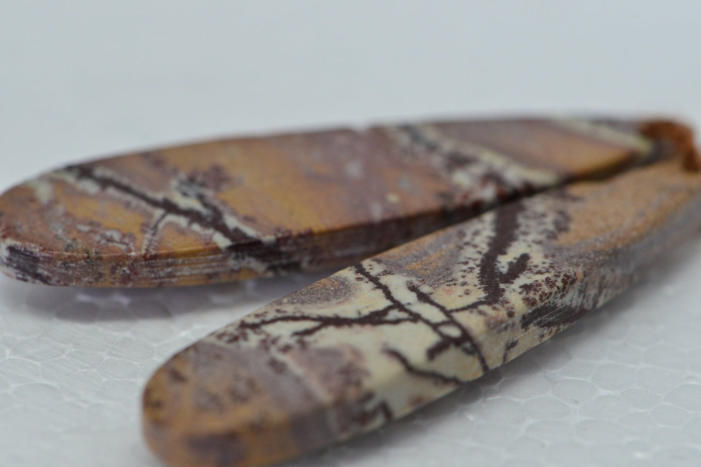 Sonora Jasper Cabochon Matches Pairs Teardrop Mocha Brown Wire wrapped Jewelry Supply