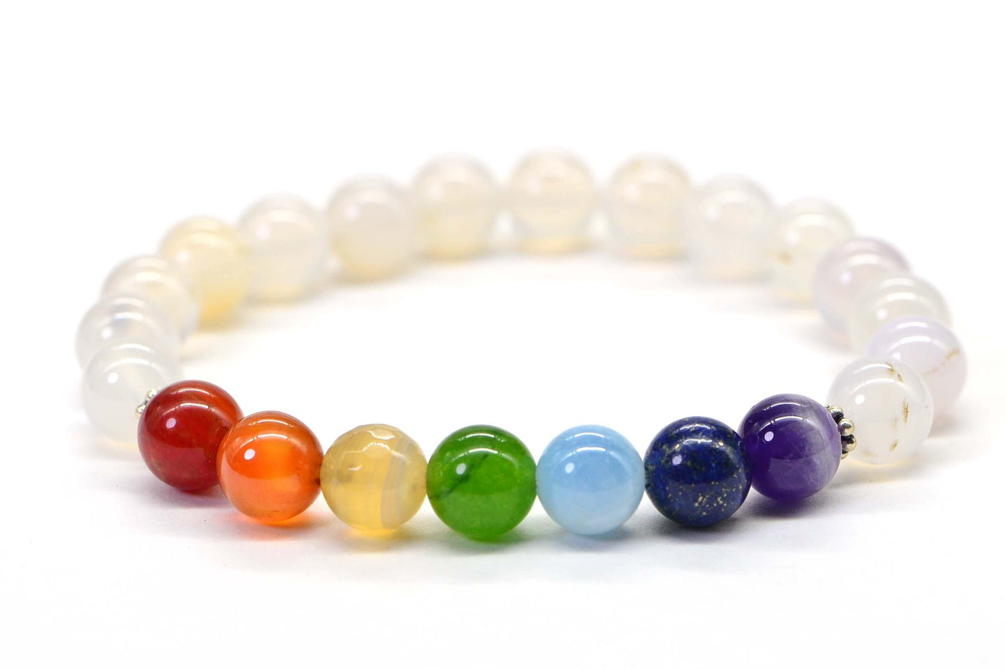 Chakra Bracelet: Labradorite, Agate, Carnelian, Citrine, Jade, Lapis, Amethyst Gemstones