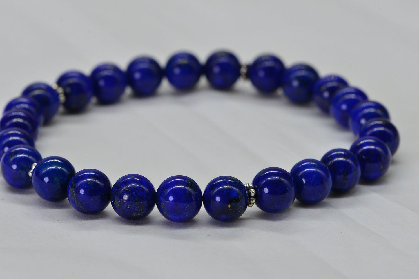 Ginuine Lapis Lazuli 8 mm Round Beads Bracelet