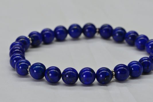 Ginuine Lapis Lazuli 8 mm Round Beads Bracelet
