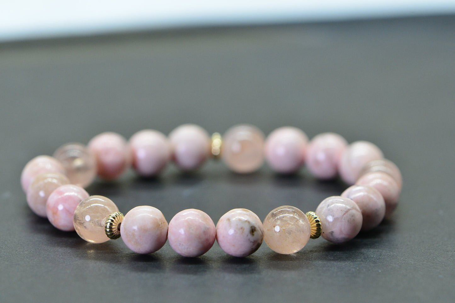 Morganite and Pink Opal 14K gold filled Bracelet Crystal Chackra