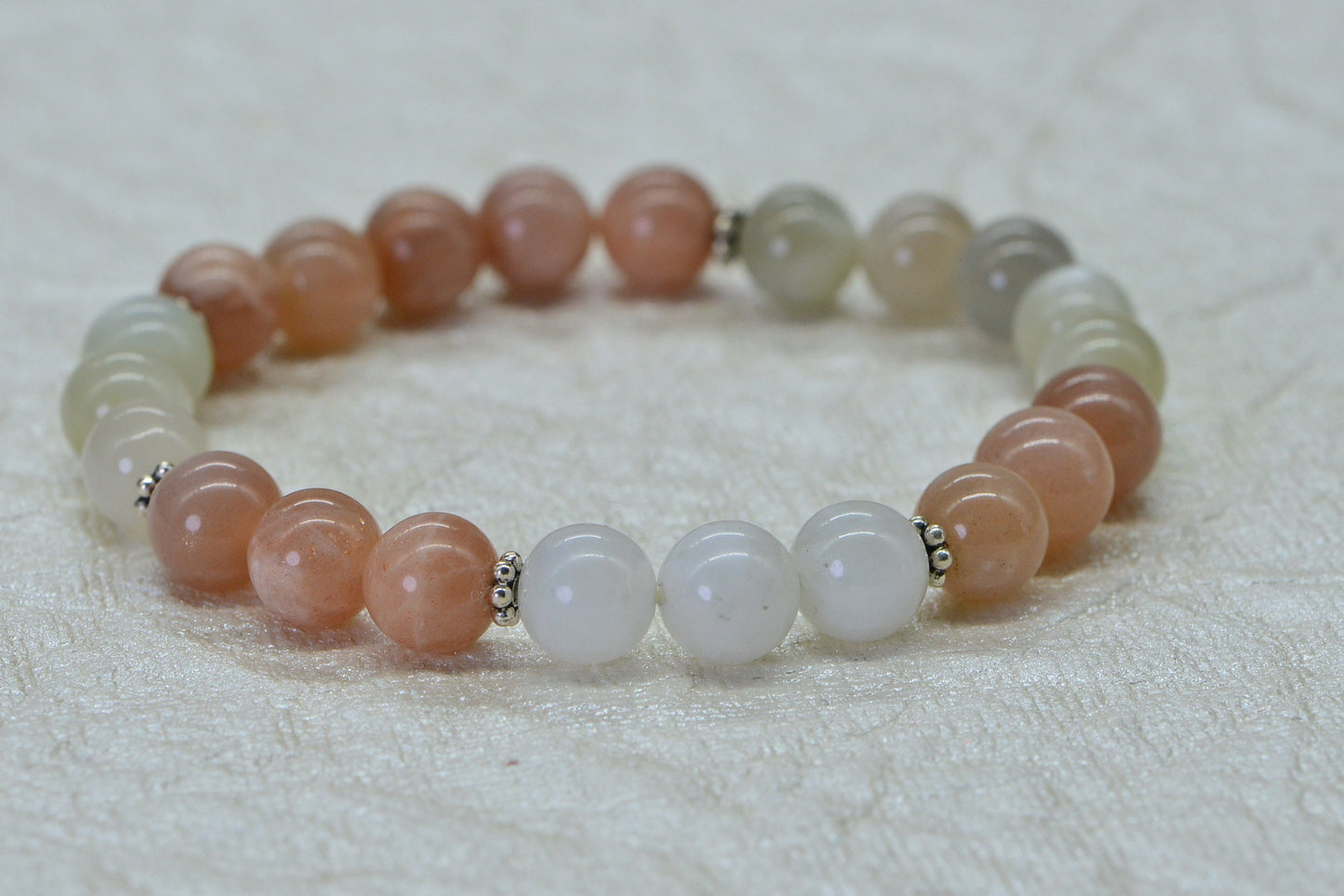 Moonstone Beaded Bracelet: 8mm Chakra Yoga Bracelet