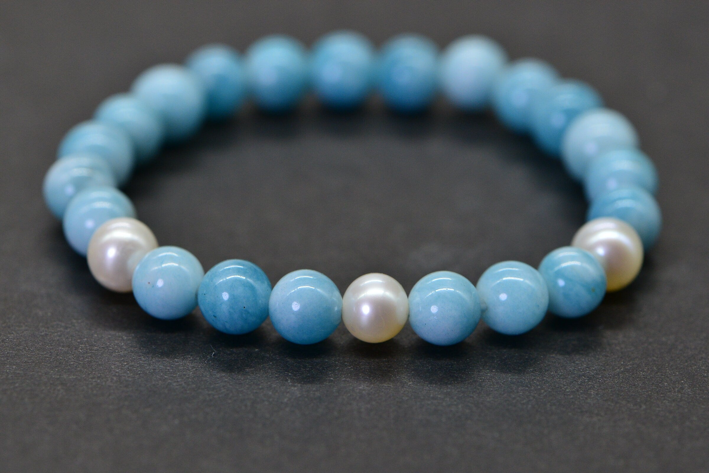 Three Pearl Larimar Quartz 6 mm Blue Natural Gemstone Beads Jewelry Making Supplies