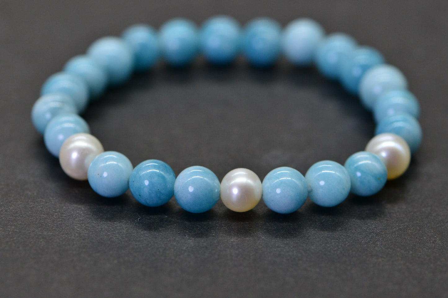 Three Pearl Larimar Quartz 6 mm Blue Natural Gemstone Beads Jewelry Making Supplies