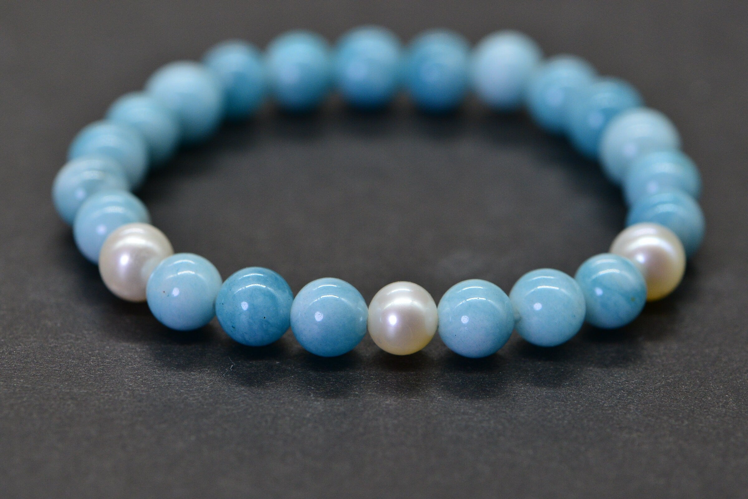 Three Pearl Larimar Quartz 6 mm Blue Natural Gemstone Beads Jewelry Making Supplies
