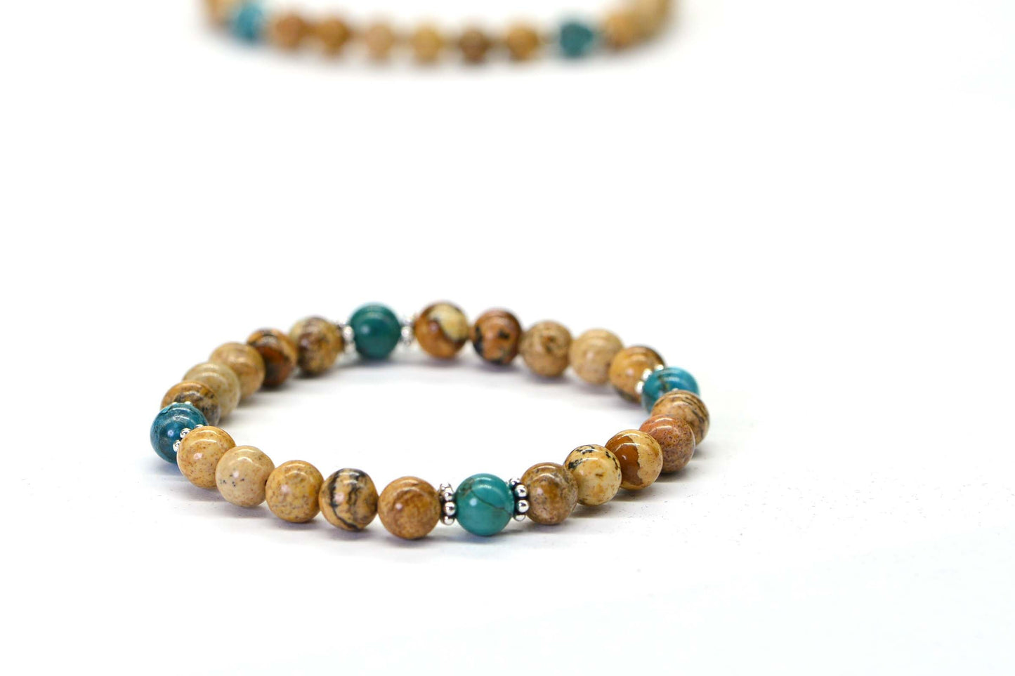 Jasper Turquoise Bracelet: Sterling Silver Gemstone Bracelet