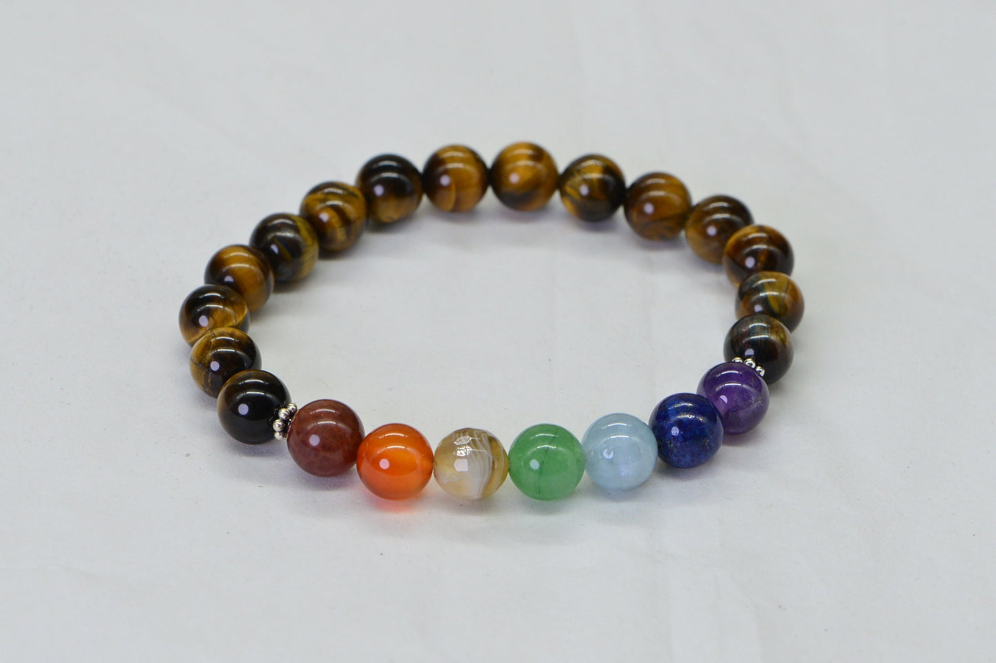 Tiger Eye Chakra Bracelet: Rainbow Gemstone Healing Crystals