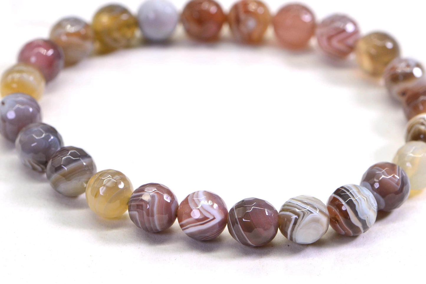 Bostwana  Agate  Beaded Bracelet Gemstone Bracelet