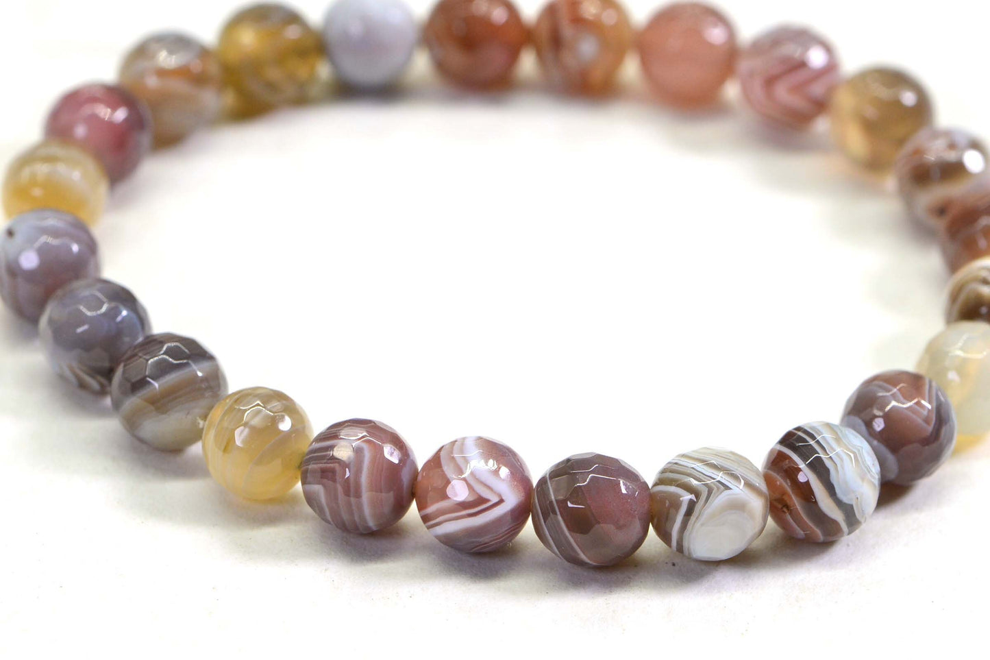 Bostwana  Agate  Beaded Bracelet Gemstone Bracelet