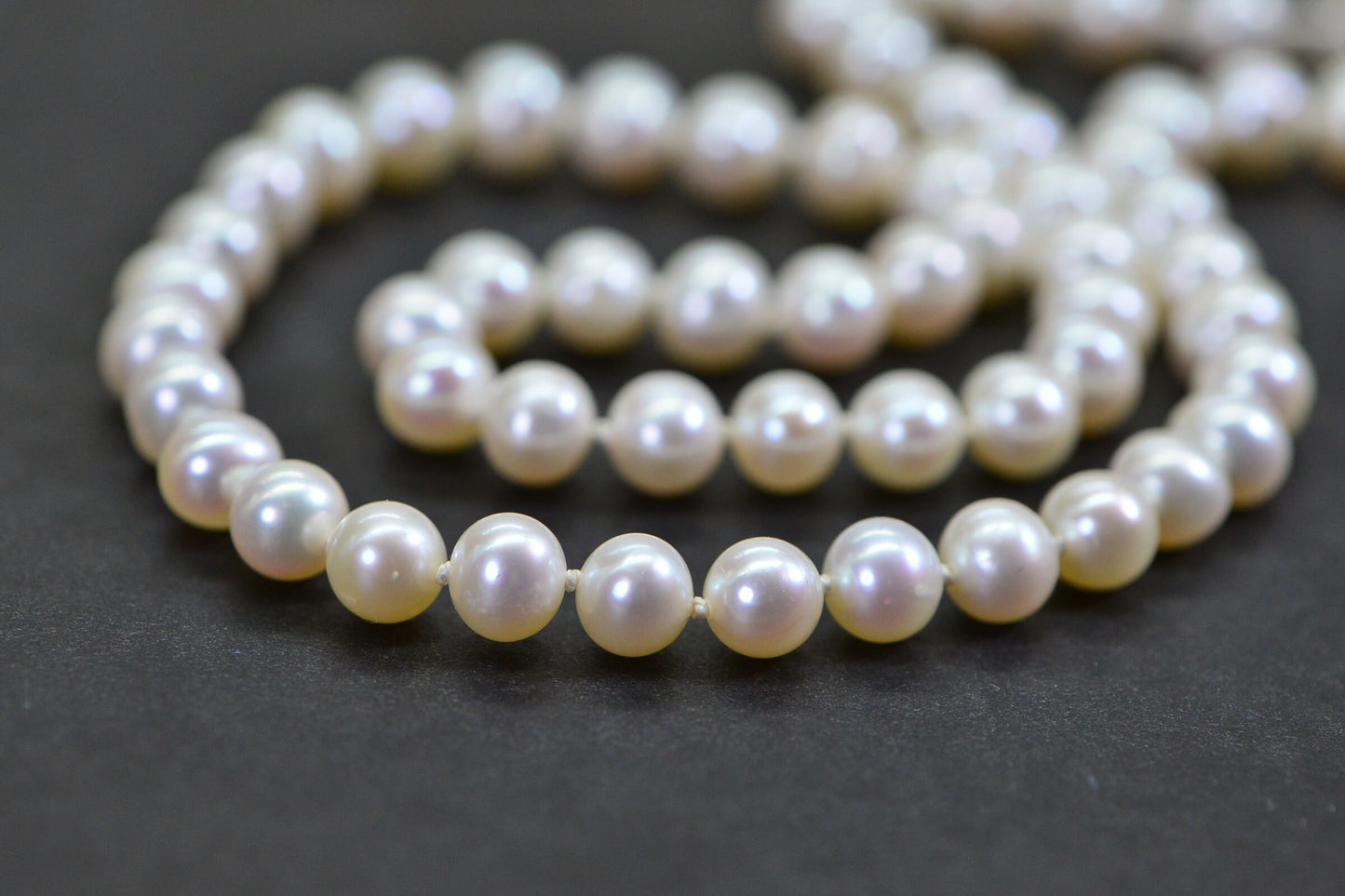 Freshwater Pearl Choker: 6mm Knotted Beaded Necklace