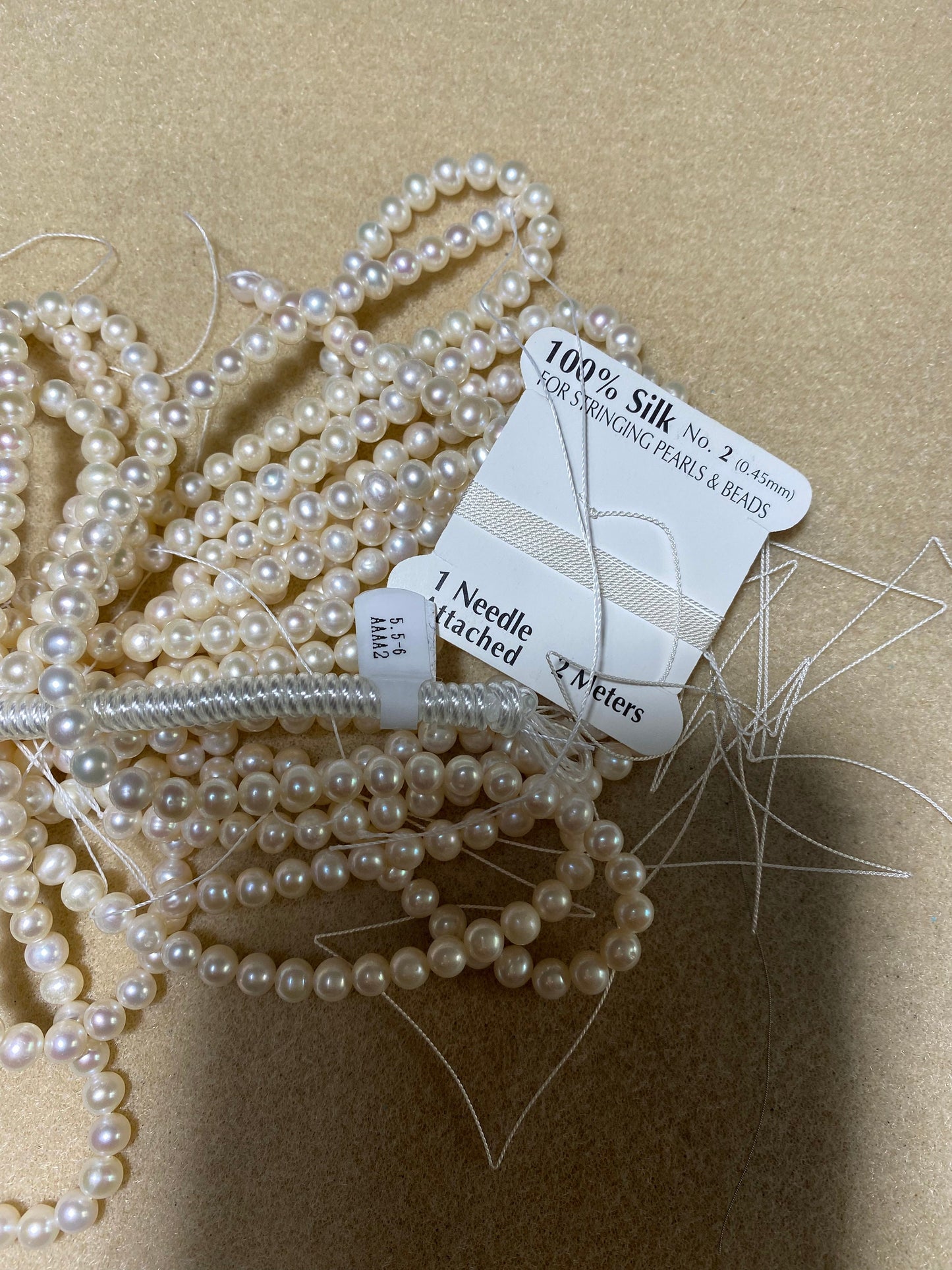 Freshwater Pearl Mala Necklace: Knotted Silk Tassel, 108 Beads