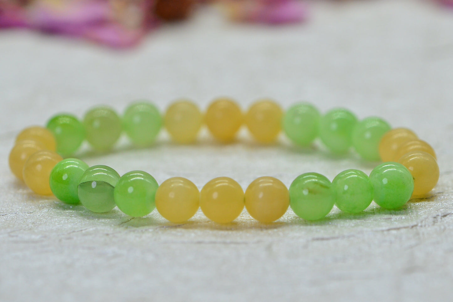 Calcite  Beaded Bracelet Gemstone Bracelet Birhtstone March