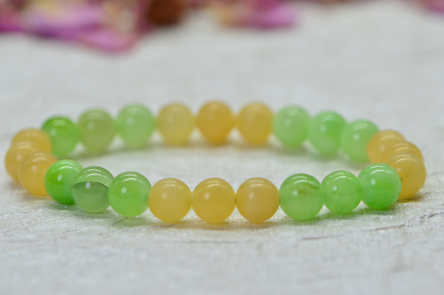 Calcite  Beaded Bracelet Gemstone Bracelet Birhtstone March