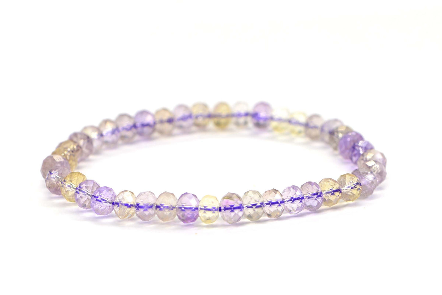 Genuine Ametrine Bracelet Healing Crystal Chakra Bracelet Stretch Adjustable